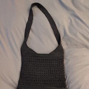 Black Crochet Shoulder Bag By Tara Vanessa